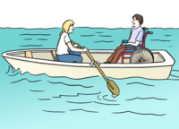 Piktogramm Zwei Personen im Ruderboot